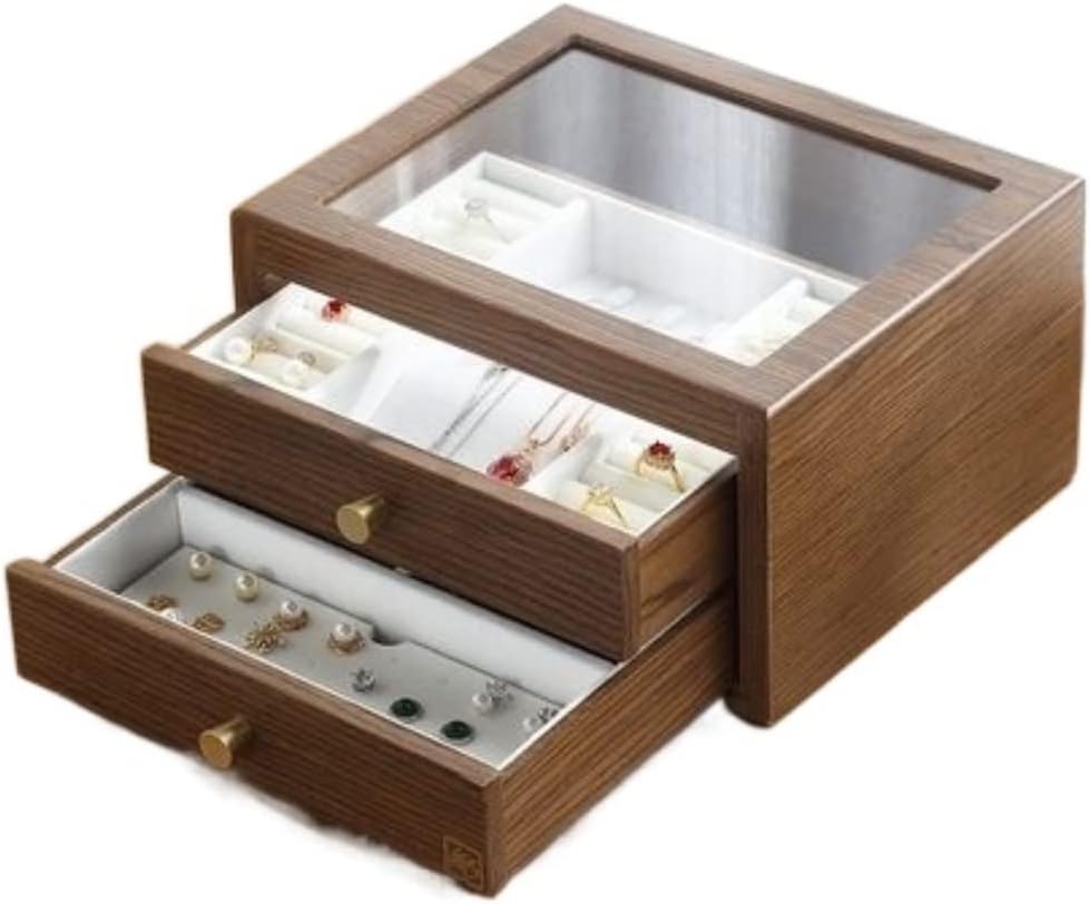 Jewellery Organiser Jewellery Box Wooden Jewelry Box For Women Girls 2 In 1 Huge Jewelry Case Jewelry Storage Box Jewelry Organiser (Size : C) (One Color A) (One Color B),One Color-B (One Color C
