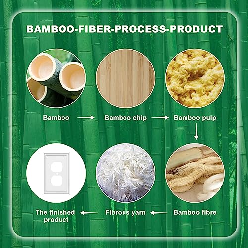 White Outlet Covers Wall Plate Modern Decorative Light Switch Cover Switch Plates Outlet Cover Bamboo Fiber Material Wall Plates for Kitchen Bathroom (1 Gang Duplex Outlet-4 Pack) by Ranweydi - Image 5