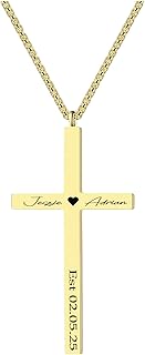 Custom Name Cross Necklace for Boys • Engraved Religious Pendant • Baptism & First Communion Gift • Catholic Jewelry Keepsake