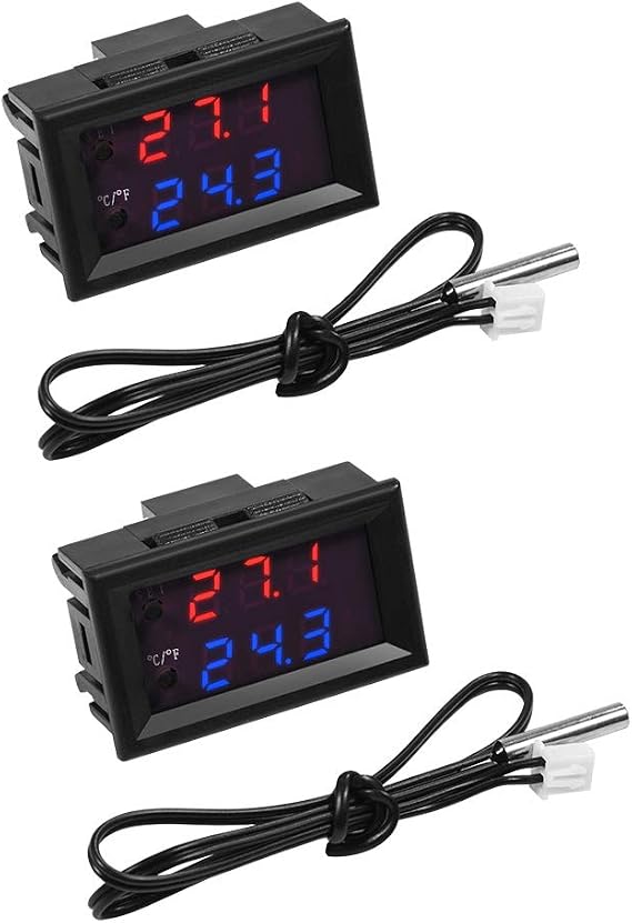 Temperature Controller with Probe,DC12/24V XD-2048 Digital LED Microcomputer Thermostat Switch Temperature Controller,High Temperature Protection(D-2048(12V))