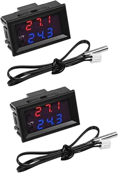 Temperature Controller with Probe,DC12/24V XD-2048 Digital LED Microcomputer Thermostat Switch Temperature Controller,High Temperature Protection(D-2048(12V))