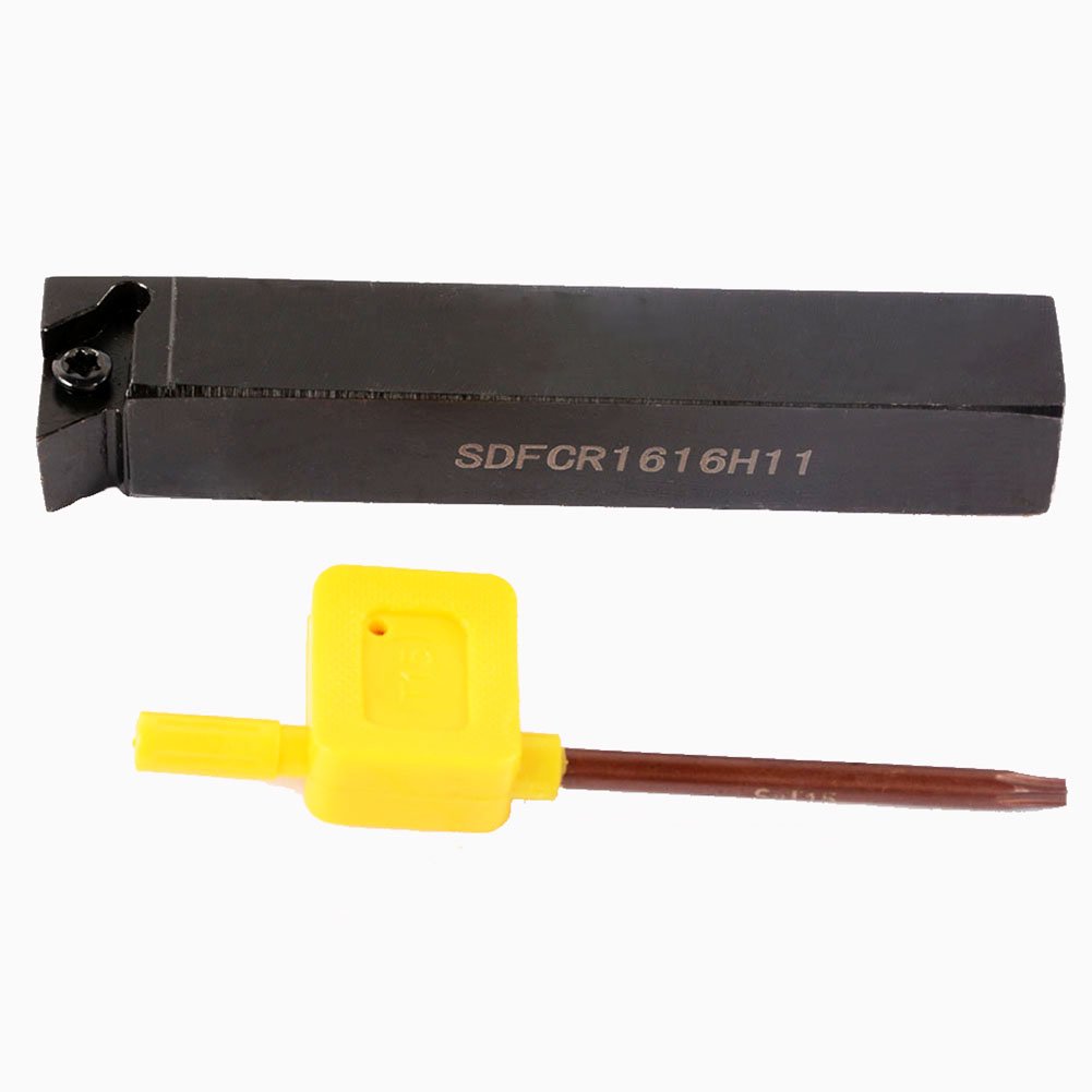 3/4" SDFCL2020K11 Lathe External Turning Holders 90° Lathe Turning & Profiling Tool Holder for 55° Diamond Carbide Inserts DCMT 32.5 (SDFCL2020K11)