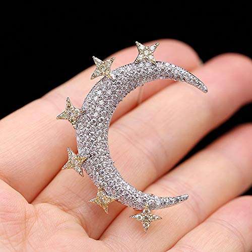 Dreamlandsales Victorian Vintage Small Golden Stars Crescent Moon Brooches Pins Planet Jewelry #TOP5