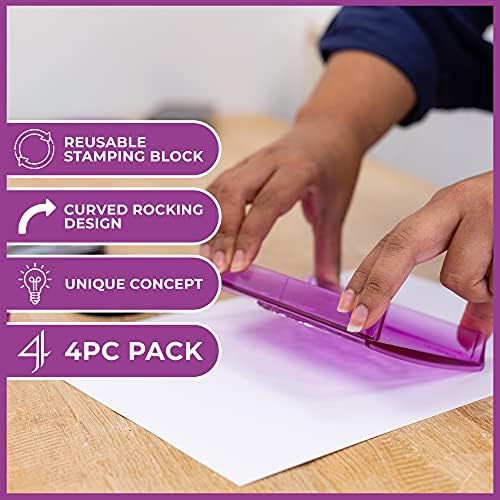 Crafter's Companion Rock Stamping Block Set 4/Pkg-4"X6", 3"X4", 1.5"X6", 1"X1", Purple, 4 Pack
