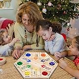 VELATEMOR Classico Gioco da Tavolo di Scacchi Volanti Esagonali in Legno, Giocattolo Puzzle per Bambini, Divertente Gioco per Famiglie Dipinto su Entrambi i Lati con Scacchiera e Biglie (Foto a