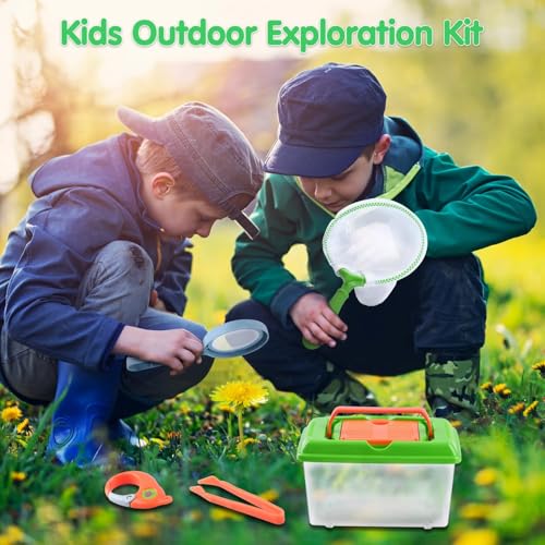 PLAY Bug Catcher Kit,Outdoor Toys for Kids Ages 4-8 8-12,Bug Catcher Vacuum with Critter Habitat Case,Butterfly net,Magnifying Glass,Toddler Outside Toys for 3 4 5 6 7 8+ Year Old Boys Birthday Gift - Thumbnail 2