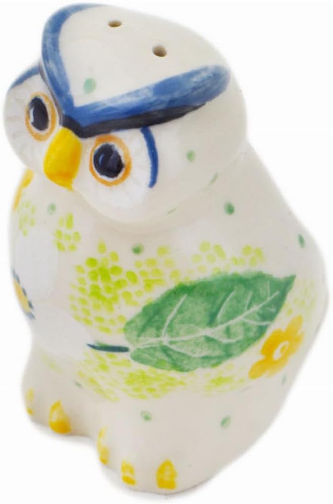 Polmedia Polish Pottery Pepper Shaker UNIKAT - Spring On The Branch Pattern Handmade in Boleslawiec Poland by Ceramika Artystyczna + Certificate of Authenticity