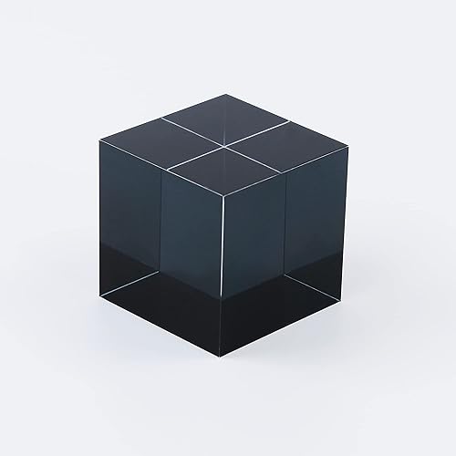 CMY Cubes The K Cube (1.969 in) - Cubo de tono negro - Cubo de color óptico - Pulido con diamante - enseña la mezcla de colores sustractiva - Objeto