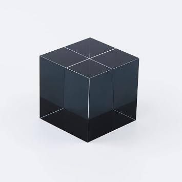 CMY Cubes The K Cube 50mm - Black Hue Cube - Optical Color Cube - Diamond Polished - Teaches Subtractive Color Mixing - Educational, Scientific, Physics & Kinetic Art Desk Object