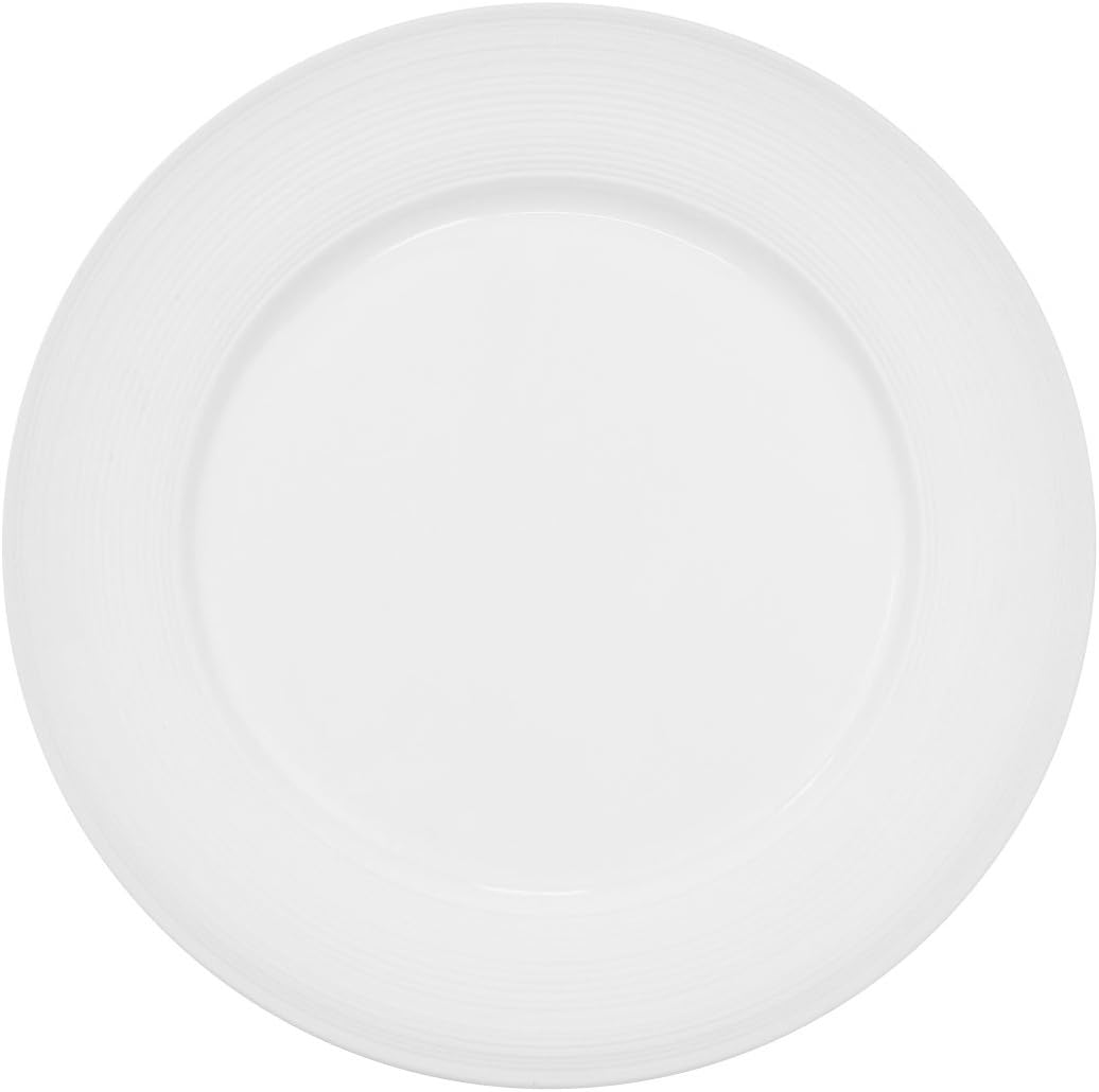 CAC China TST-20 Transitions 11-Inch Non-Glare Glaze Super White Porcelain Plate, Box of 12
