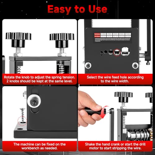 Kabelschälmaschine, Orifesio Manuelle Kabelabisoliermaschine mit 6 Kanälen und 5 Klingen, Kabel Abisolierer Maschine für 3-17 mm Kabel, Elektrische Abisolierwerkzeug Kupferdraht Recycling