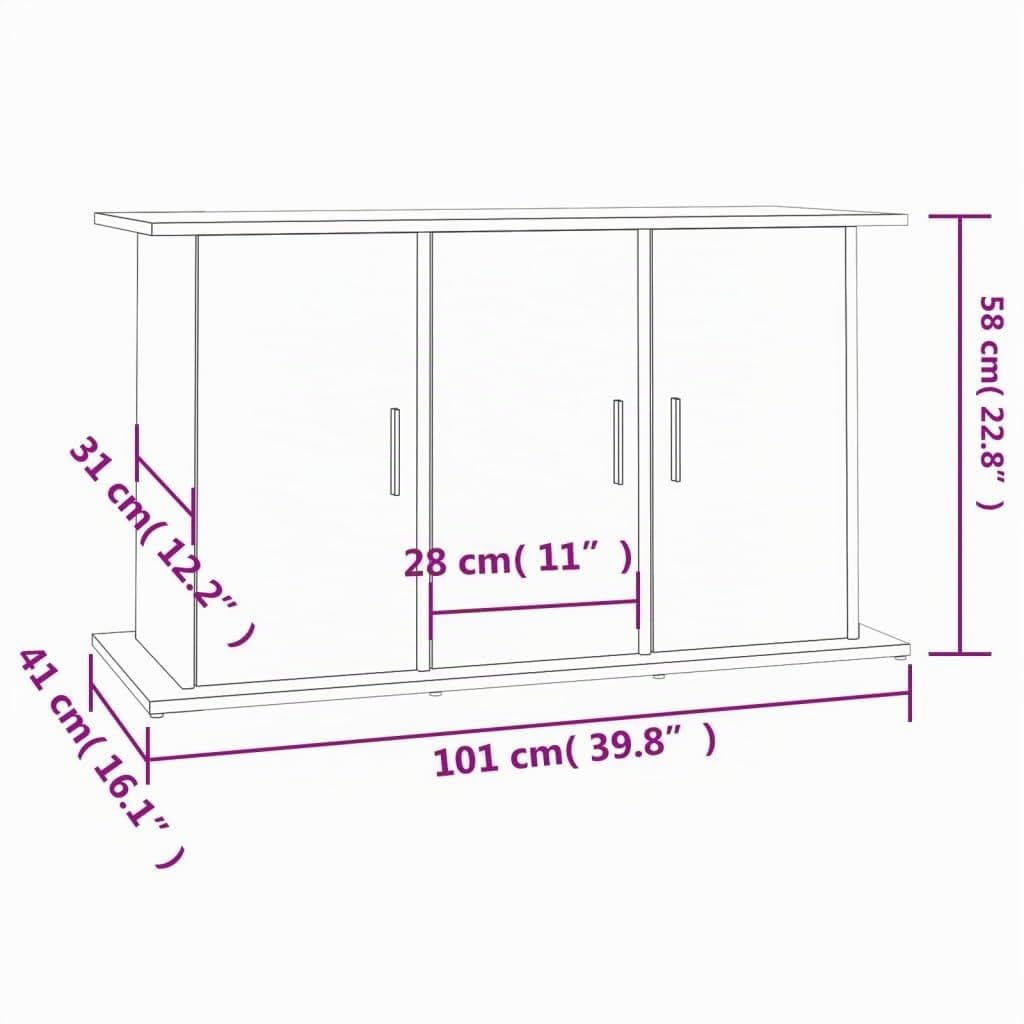 Tomostar Support pour Aquarium, Meuble pour Aquarium Meuble de Base Table d'aquarium blanc 101x41x58 cm bois d'ingénierie