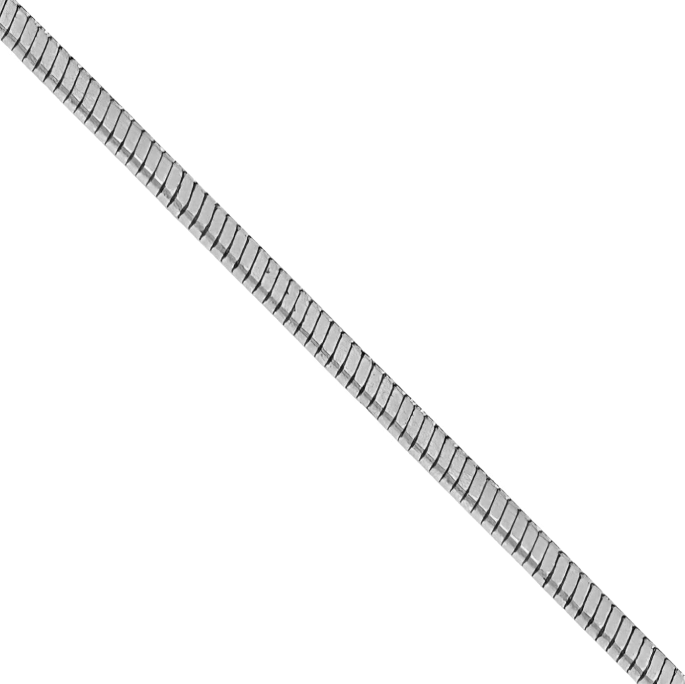 IceCarats 14K Solid White Gold 0.6mm Dainty Octagonal Snake Chain Necklace Polished