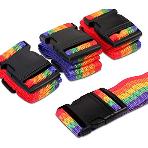 Image of Luggage Straps Travel Suitcase Belts Wide Adjustable Bag Packing Straps Travel Accessories 4PCS (Nylon)