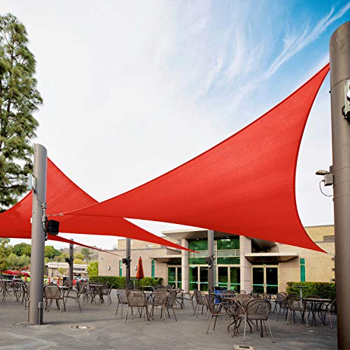 Royal Shade 24' X 24' X 24' Red Triangle Sun Shade Sail Canopy Outdoor Patio Fabric Screen Awning Rstapt24-95% Uv Blockage, Heavy Duty, Water & Air Permeable (We Make Custom Size) #TOP7
