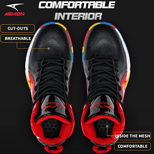 Ashion Mens Basketball Shoes Lightweight Breathable Sneakers Anti Slip Sports Shoes For Running Walking #TOP3