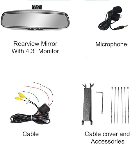 Miniatura 6 de Master Tailgaters Espejo retrovisor OEM de 10.5 pulgadas con pantalla LCD de 4.3 pulgadas + Bluetooth habilitado  Montaje de ajuste universal para