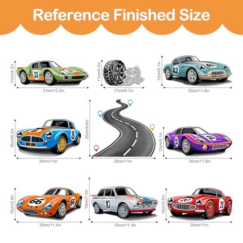 Vinilos decorativos de coches de carreras para pared miniatura 3