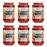 Jovial Whole Peeled Tomatoes - Organic Tomatoes, Non-GMO, USDA Certified Organic, No Additives, BPA-Free, No Added Sugar, No Salt Added, Recyclable Glass, Made in Italy - 18.3 Oz, 6 Pack