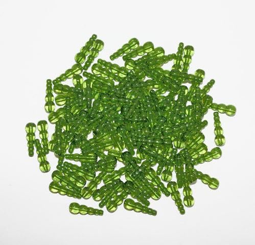 JOLLY STORE Crafts 50pc Glow in The Dark Stack Fishing Lure Rig Making Beads Supplies (Transparent Olive)