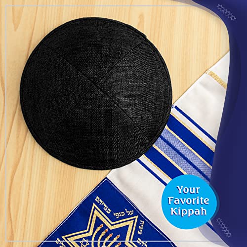 Image of Pack of 5-Pcs - Hq Satin /Linen /Velvet /Raw Silk /Suede Kippah for Men, Yamaka Hat Designed in Israel - Kippot Bulk