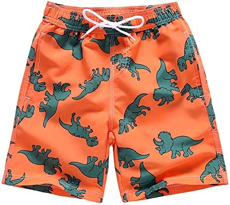 Boys Swim Trunks, Quick Dry Beach Swim Shorts Little Boys Bathing Suit Swimsuit Toddler Boy Swimwear with Mesh Lining, 3-14 Years (3-4 Years, Dinosaur)