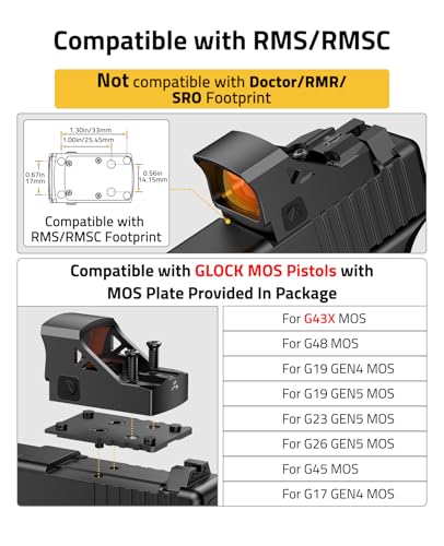 Image of CVLIFE Wolfprowl Motion Awake 3MOA Red Dot Sight for RMSC