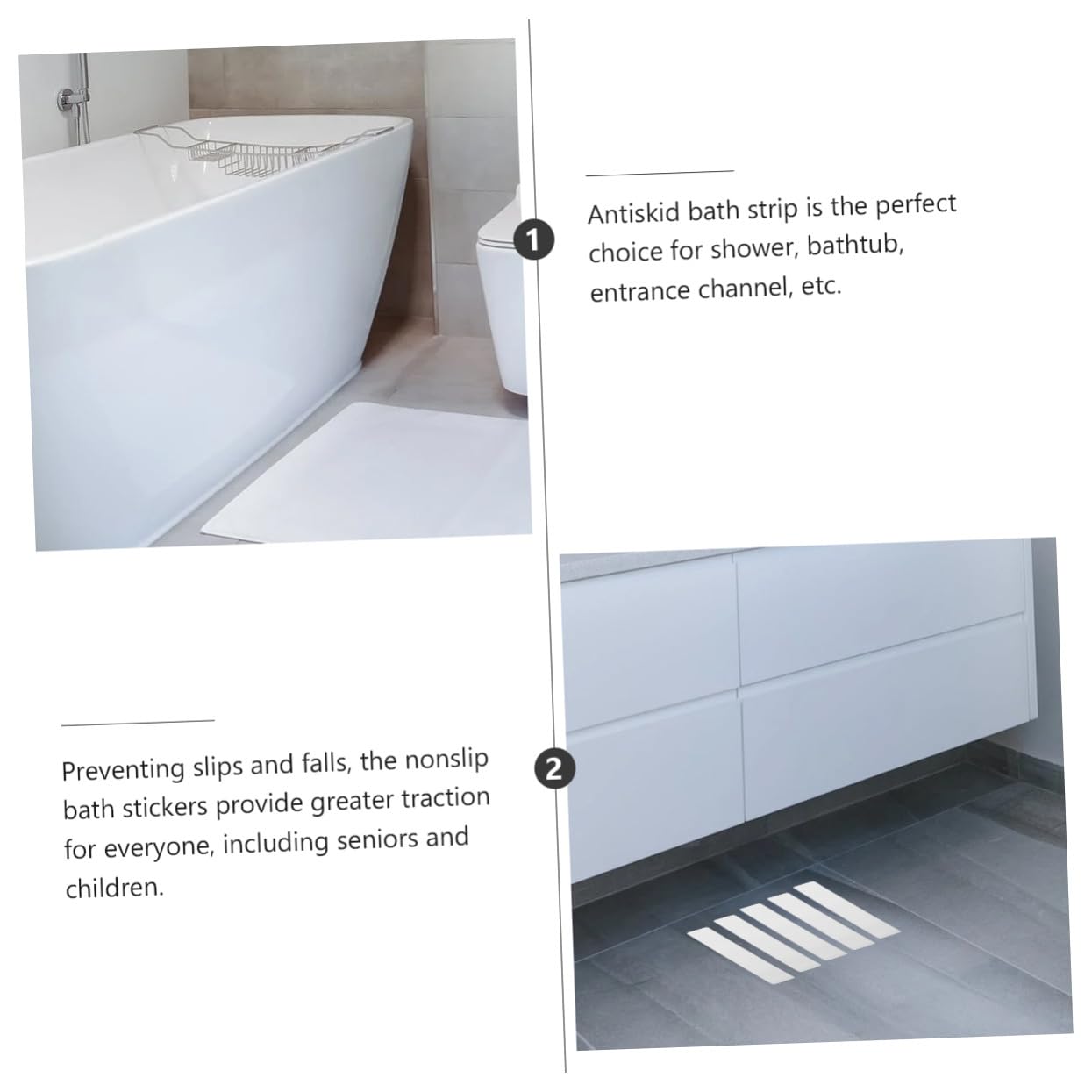 TOPBATHY 2 Sätze Anti-rutsch-Streifen Duschen Bad Nicht- Für Greifen rutschfest Pool Anti-rutsch-Aufkleber Leiter Anti-rutsch-Aufkleber Weiß Wasserfester Acrylkleber 5 Stück * 2