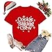 sallrue Christmas Shirts for Women Cookie Baking Crew Tshirts Xmas Holiday Cookie Tee Tops Red