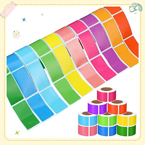 1000 Pcs Colored Sticker Labels Rolls Rectangular Label Coding Labels Classroom Labels 10 Bright Color Self Sticky Folder Labels For Boxes Folders Office Classroom Home (0.75 X 1.57 Inch) #TOP1