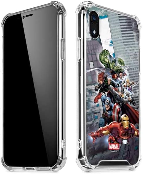 Skinit Clear Phone Case Compatible with iPhone XR - Officially Licensed Marvel Avengers Team Design