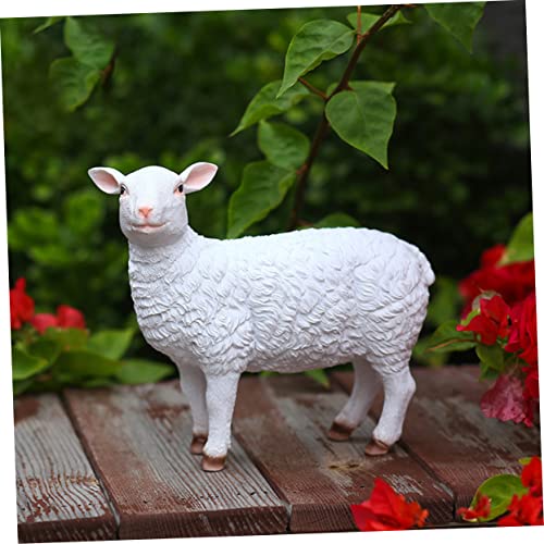 Yardwe Decorative Lights Outdoor Table Decor Miniature Glass Animals Car Accessories Decorative Figure Sheep Table Decor Farm Animal Figures Diy Bonsai Sheep Resin Sheep Ornaments #TOP3