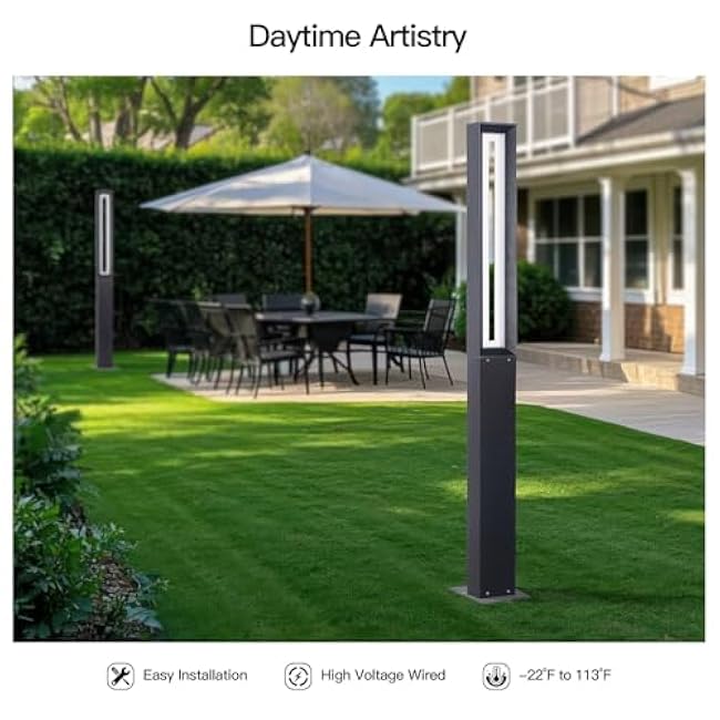 Path Light 71 Bollard Lighting Pole Lamp Bright LED Landscape Lantern