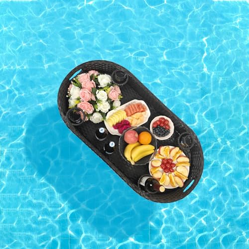 Floating Tray for Pool，Floating Pool Tray, Floating Tray - Floating Pool Table, Ideal for Food & Drinks - Floating Table for Pool - Essential Floating Food Tray for Pool Activities(Oval Big) by SERABETTO - Image 7
