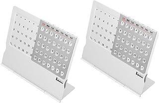 Ciieeo 2個アルミ製万年カレンダー 卓上スタンド式 日付曜日表示 デスクアクセサリー オフィスや家用 省スペース設計 読みやすい日付表示