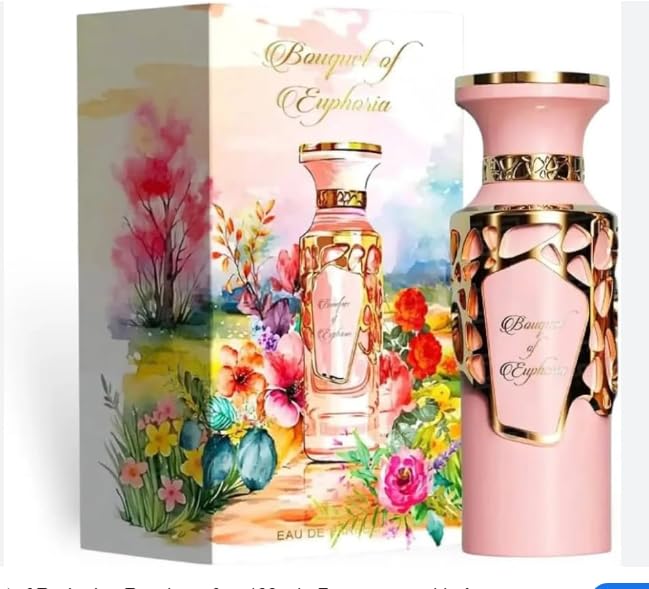 Bouquet of Euphoria Eau de Parfum Mujer- Frgance World 100 ml – Perfume Floral Dulce con Frutas, Jazmín y Vainilla – Fragancia Femenina Elegante y Duradera