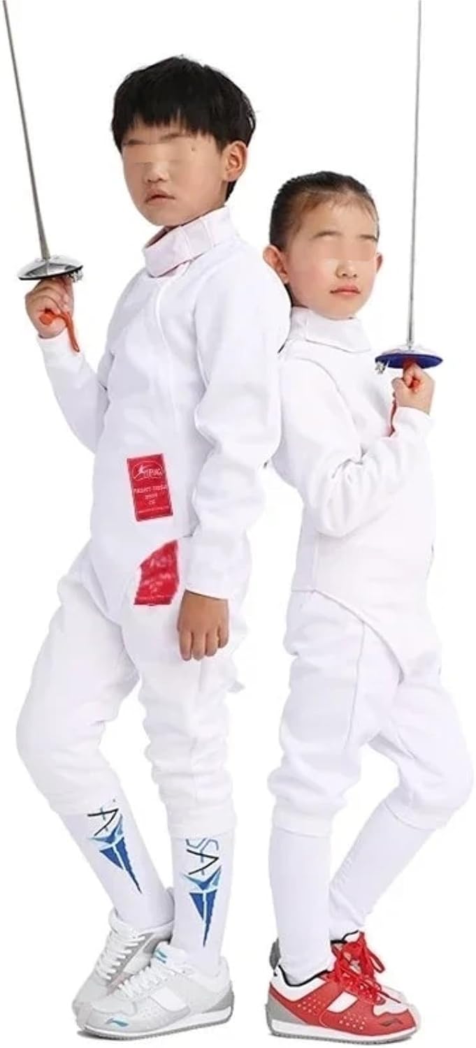 350N Fencing Jacket Uniform Suit (Pants/Jacket/Vest Set) Men Women Fencing Training Protective Suit for Foil Epee Saber