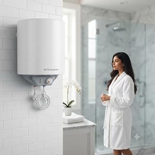 Drumstone GT® 𝐖𝐈𝐍𝐓𝐄𝐑 𝟏𝟓 𝐘𝐞𝐚𝐫𝐬 𝐆𝐮𝐚𝐫𝐚𝐧𝐭𝐞𝐞 25L Storage Water Heater Geyser for Bathroom, Durable Polymer Body, Electric Heating, Large Family Capacity, Wall Mounted