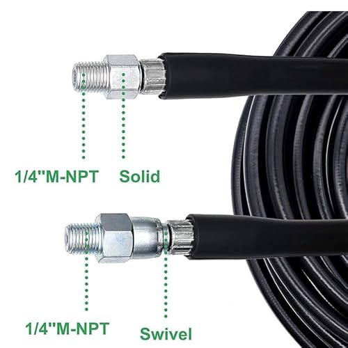 Aim Tools High Pressure Washer Sewer Jetter Kit Drain Cleaner Hose 30M / 100 FT, 5800 PSI, 1/4 Inch NPT, M22 14mm Fitting, Corner Rotating and Button Nose Sewer Jetting Nozzle - Image 3