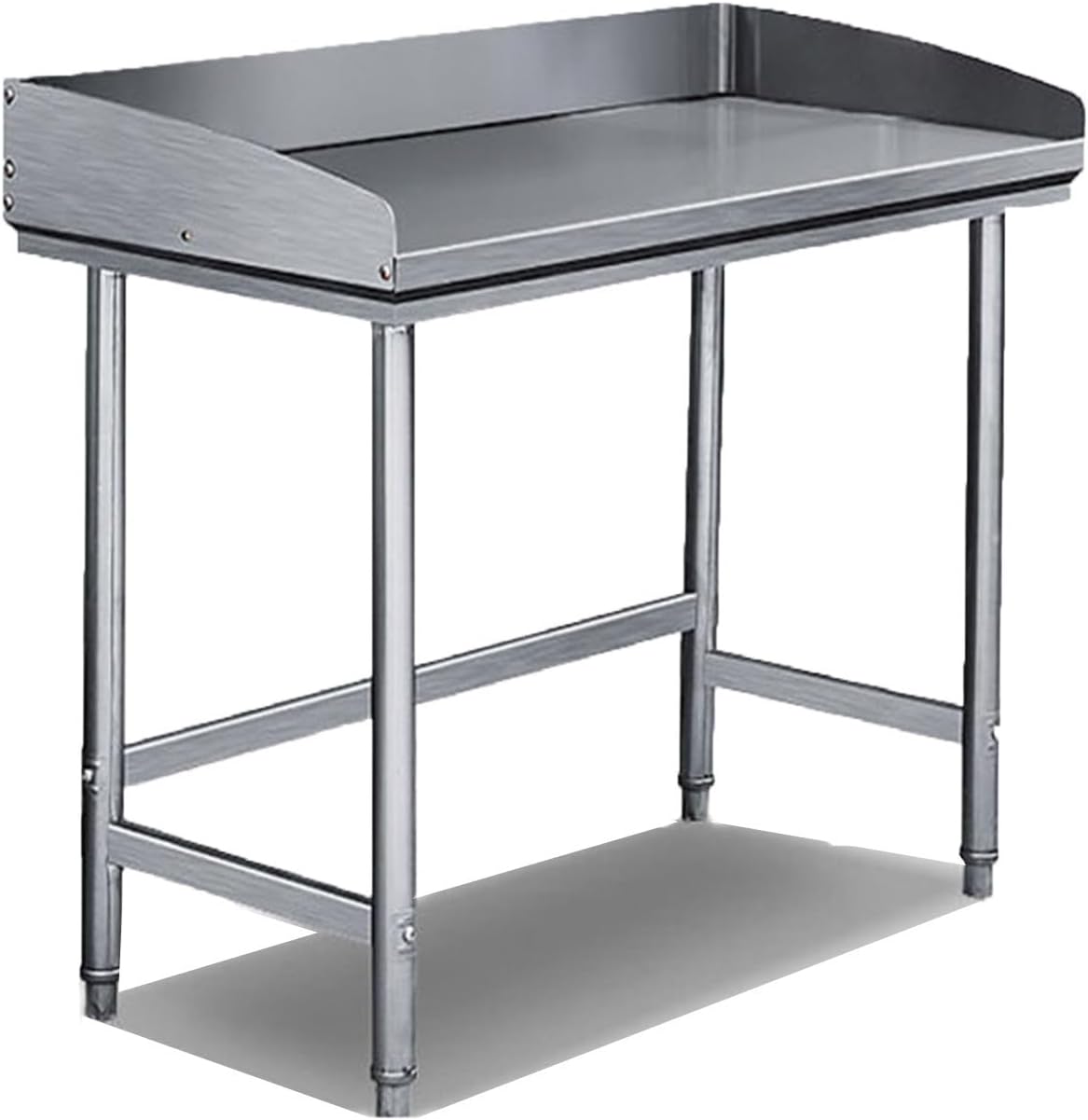 Work Table with Three Sides Enclosure Stainless Steel Shelves Triangular Structure Stable Kneading/cutting Board Commercial Preparation and Work Table Home Factory Metal Table(70x50x80cm/27.6x19.7x31.