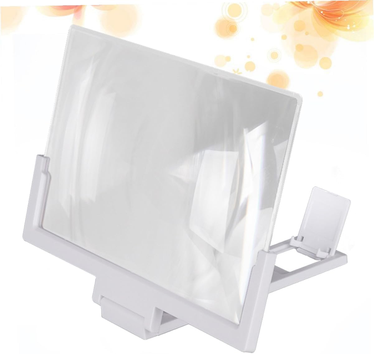 3D Phone Screen Magnifier and Video Amplifier Foldable Phone Screen Amplifier 8-14 Inch Projector for Home and Office Use (White)