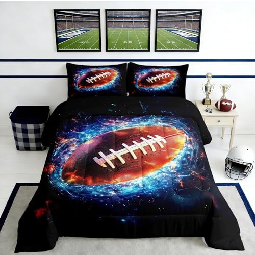 Feelyou Football Comforter Set Twin Size for Kids Boys Girls