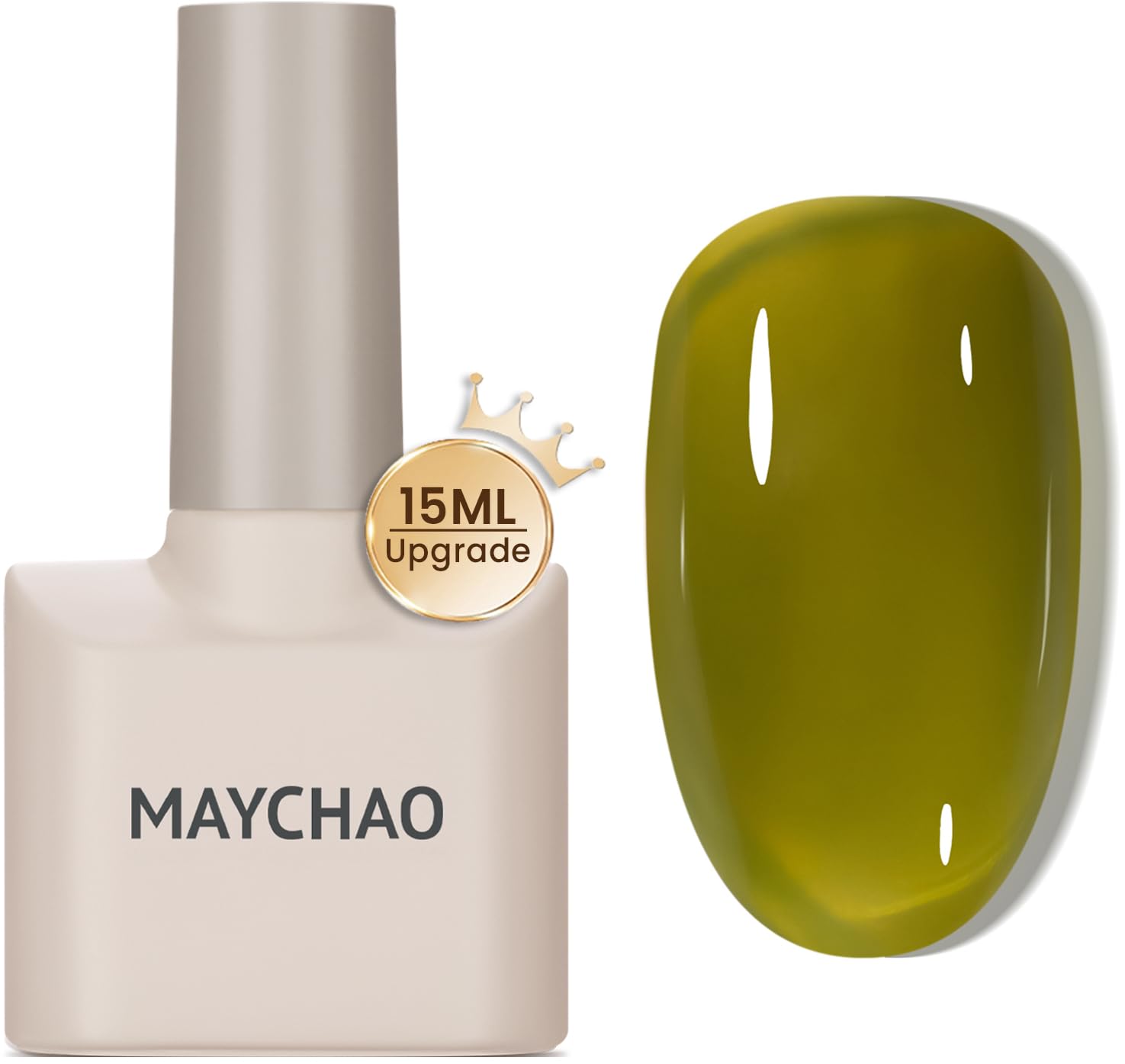 MAYCHAO 15ML Gel Nail Polish 1Pc Jelly Green Gel Polish