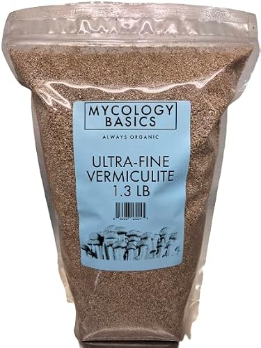Ultra-Fine Vermiculite | Organic Mushroom Growing Substrate Conditioner | Trusted Choice for Mycology (1.3 lbs / 6 qt)