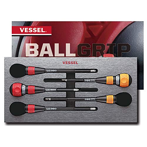 VESSEL BALL GRIP Ratchet Screwdriver 5PC. Set (3PC. of Replacement Blade) No.22002N3EVA