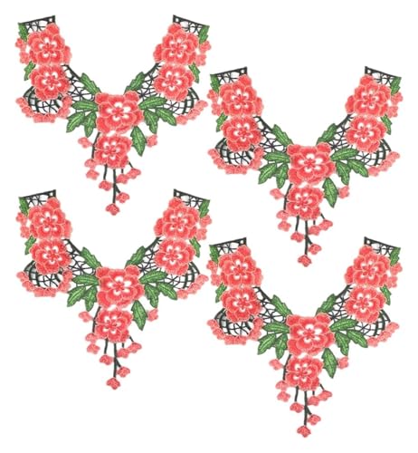 Appliques florales brodées WTUIJQW lot de 4 motifs à coudre orange