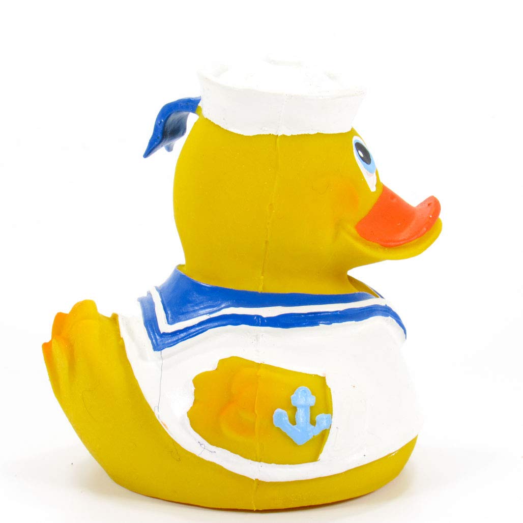 Sailor Mariner Rubber Duck Bath Toy | All Natural, Organic, Eco Friendly, Squeaker | Lanco Brand | Imported from Barcelona, Spain