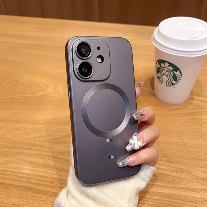 Image of LuxuryKase Premium MagSafe Case for iPhone 12 | Shockproof & Anti-Scratch Cover | Soft Silicone with Wireless Charging | Camera Lens Guard - Grey