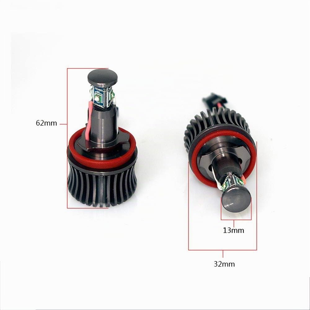 Ricoy Compatible con BMW E82 E90 E92 E70 E71 E82 E89 1 3 5 Serie X5 X 6 Z4 Bombillas LED de 40W H8 de 4 lados, anillo de halo ojos de ángel, sin errores