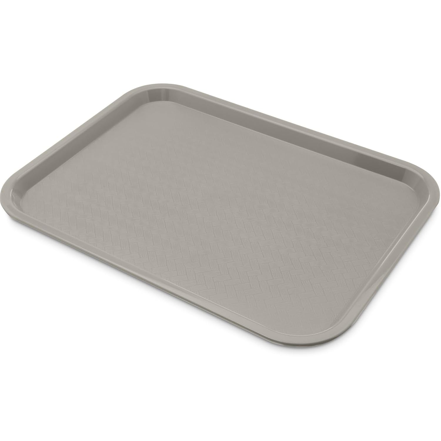 Carlisle FoodService Products Cafe Fast Food Cafeteria Tray with Patterned Surface for Cafeterias, Fast Food, And Dining Room, Plastic, 16.31 X 12.06 X 0.7 Inches, Gray, (Pack of 24)